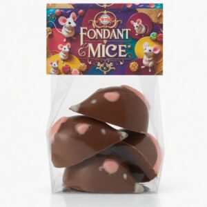 Strawberry fondant mice