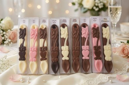 chocolate love spoon wedding favour